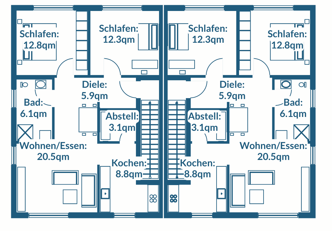 Grundriss Füreinander 138, Obergeschoss