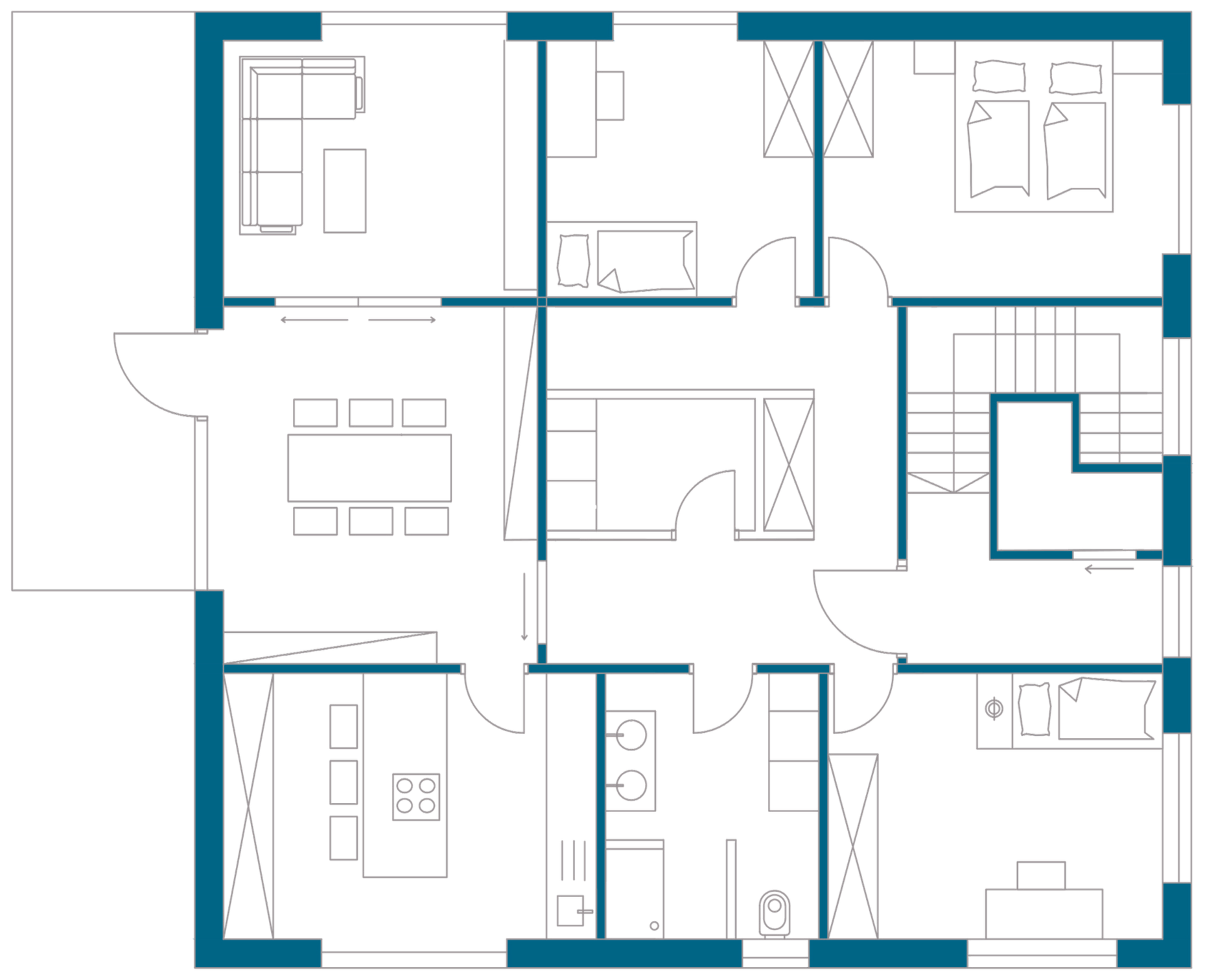 Grundriss Nebenan 3, 1. und 2. Obergeschoss (Wohnungen 2 & 3)